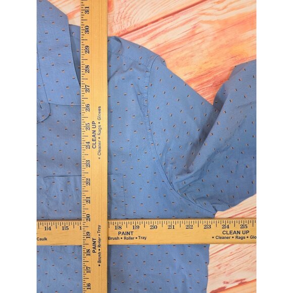 Travis Mathew Mens Blue Short Sleeve Button-Up Shirt Large - Picture 7 of 7